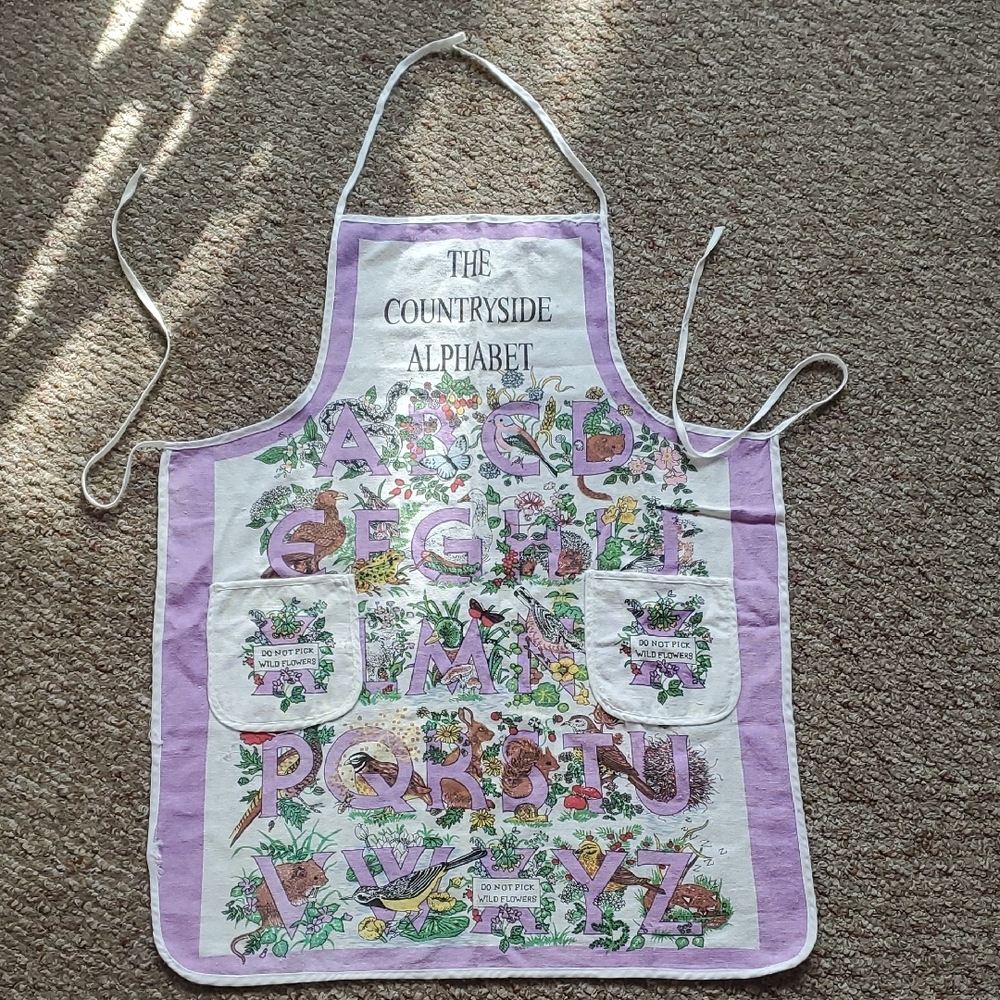 Vintage Countryside Floral Alphabet Apron